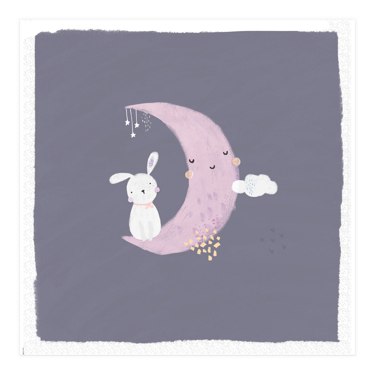 Baby Bunny And Moon (Print Only)