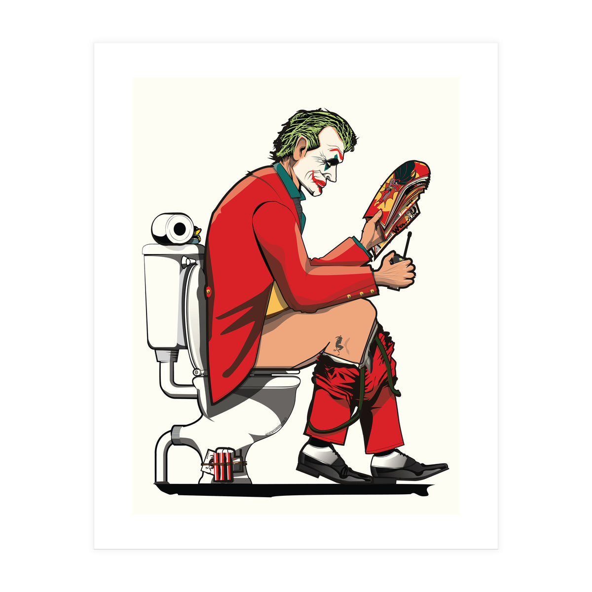 Joker on the Toilet, funny Bathroom Humour (Print Only)