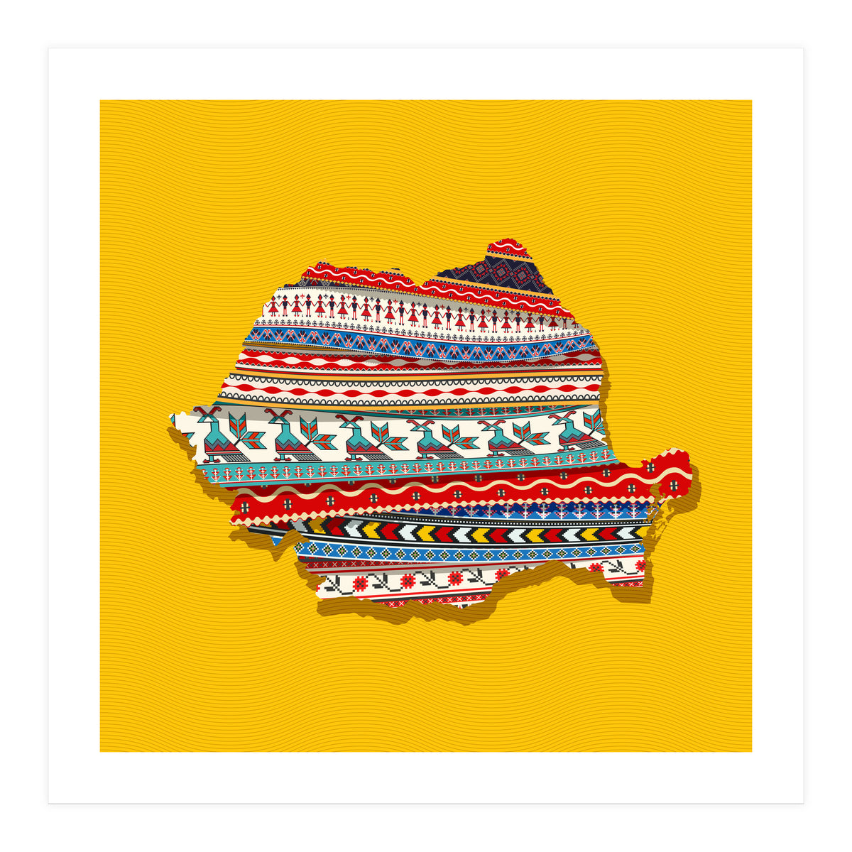 Decorative Romania Map (Print Only)