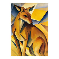 Kangaroo Abstract Oil Painting (Print Only)