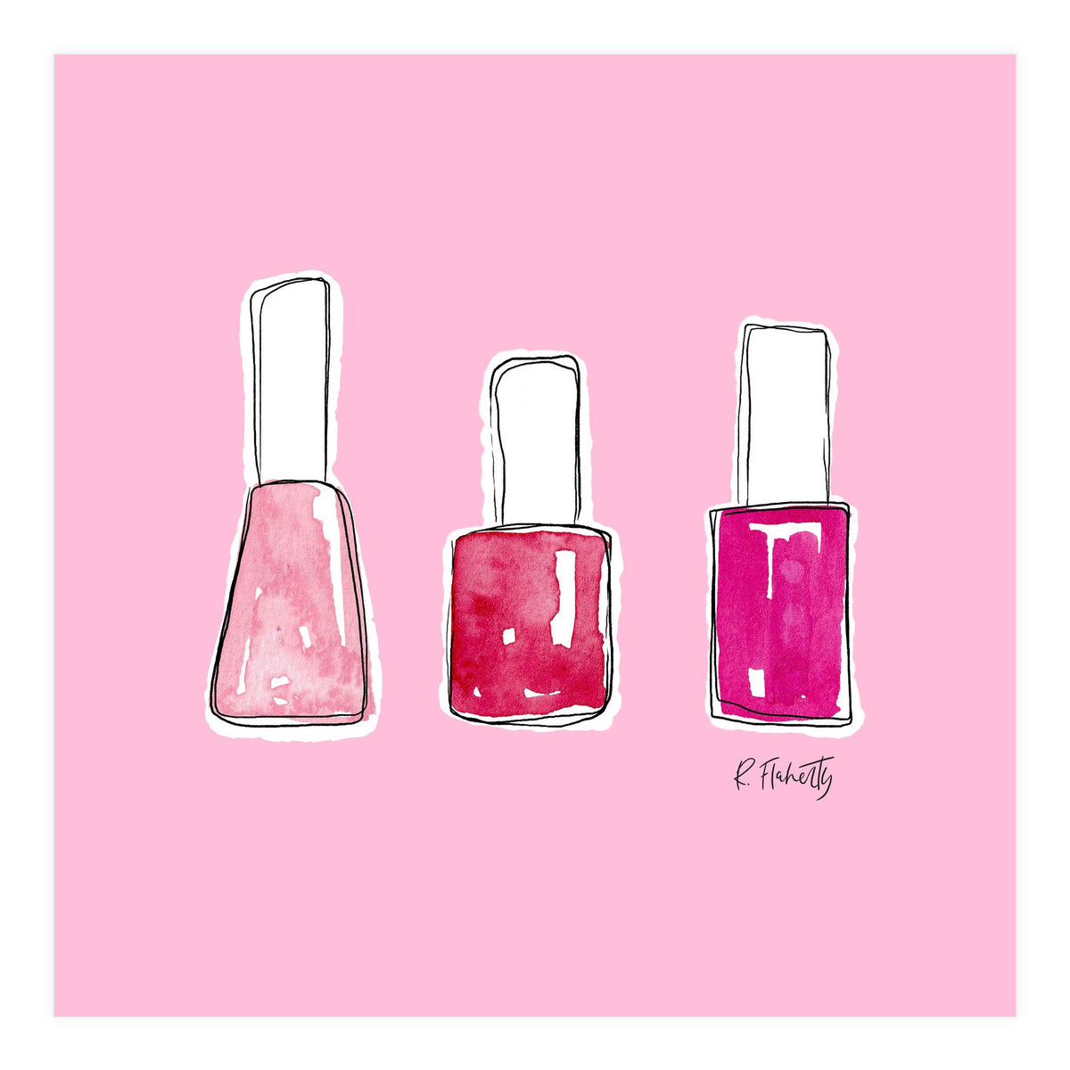 Nail Polish Watercolour | Pink (Print Only)