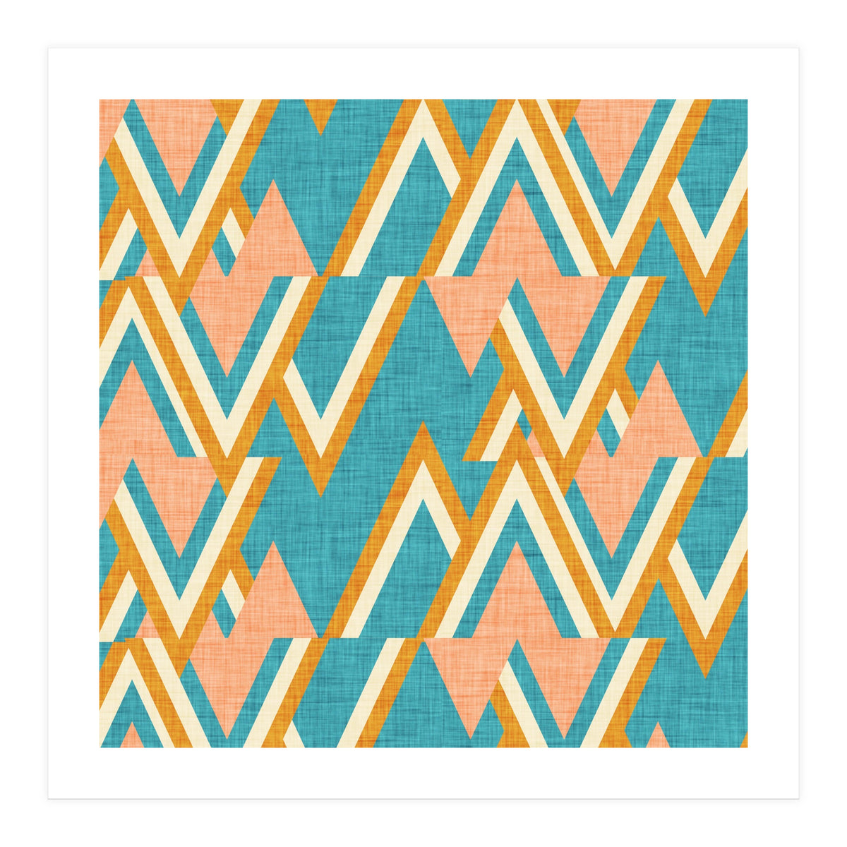 New Mid Mod Woods Blue  (Print Only)