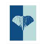 ELEPHANT IN BLUE ! POLYGON ART (Print Only) thumbnail