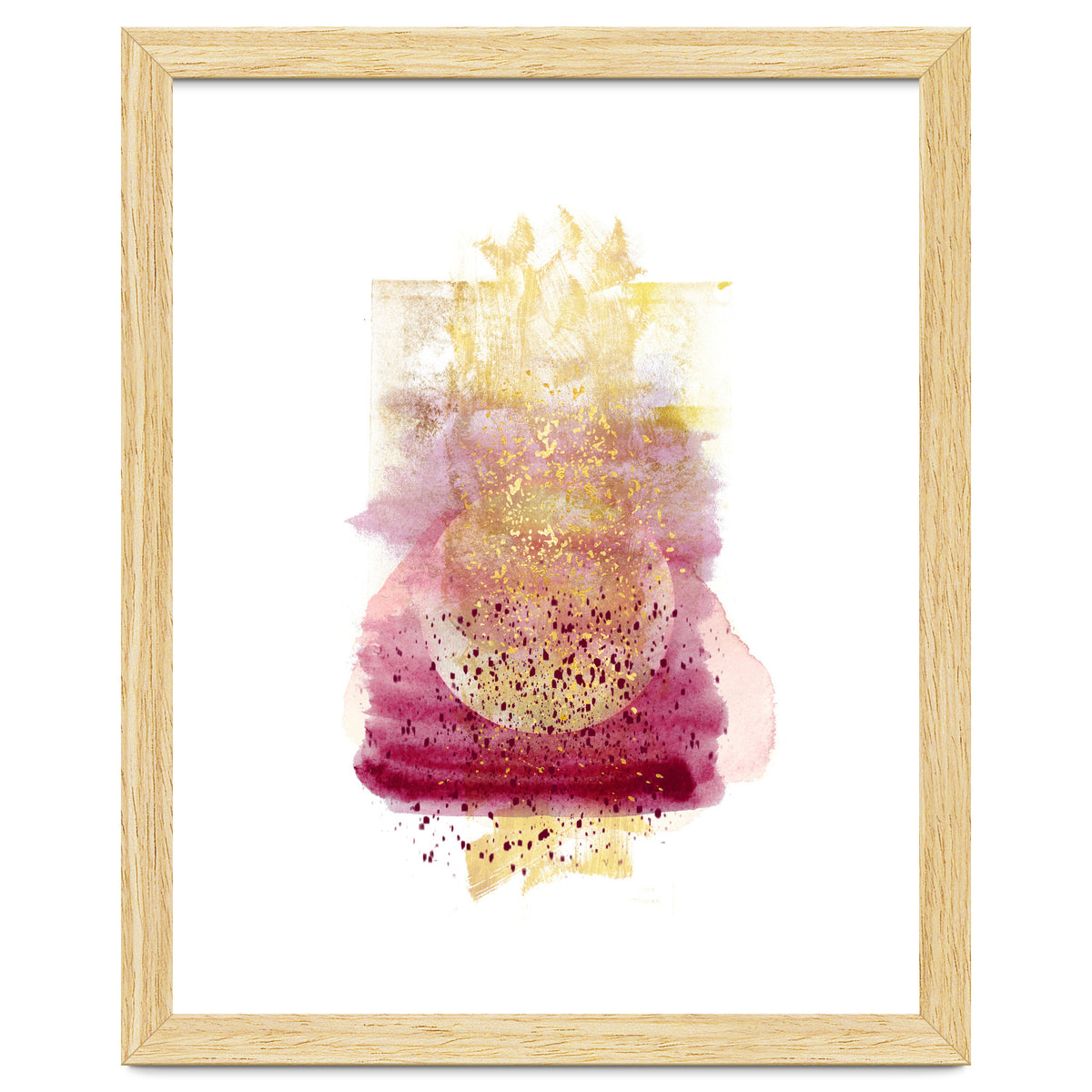 Abstract watercolour summer moon