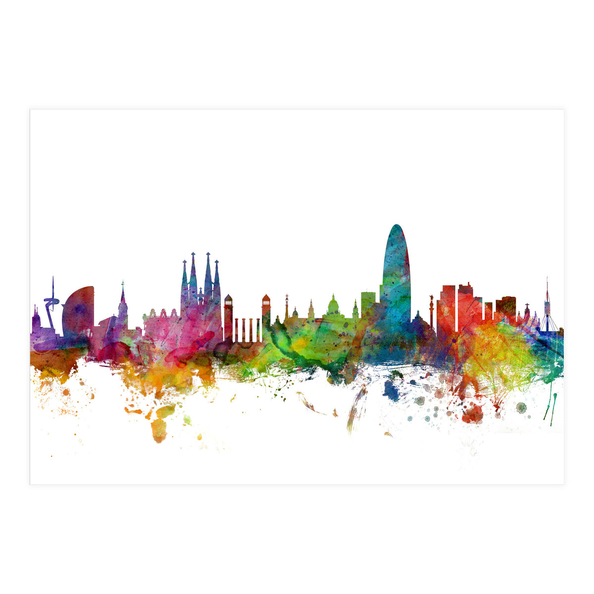 Barcelona Spain Skyline (Print Only)