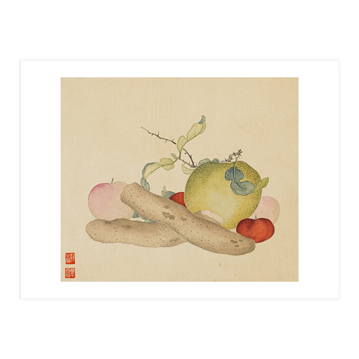 Wang Chengyu~flowers And Vegetables, Vegetables, Fruits, Yam, Apple, Pear (Print Only)