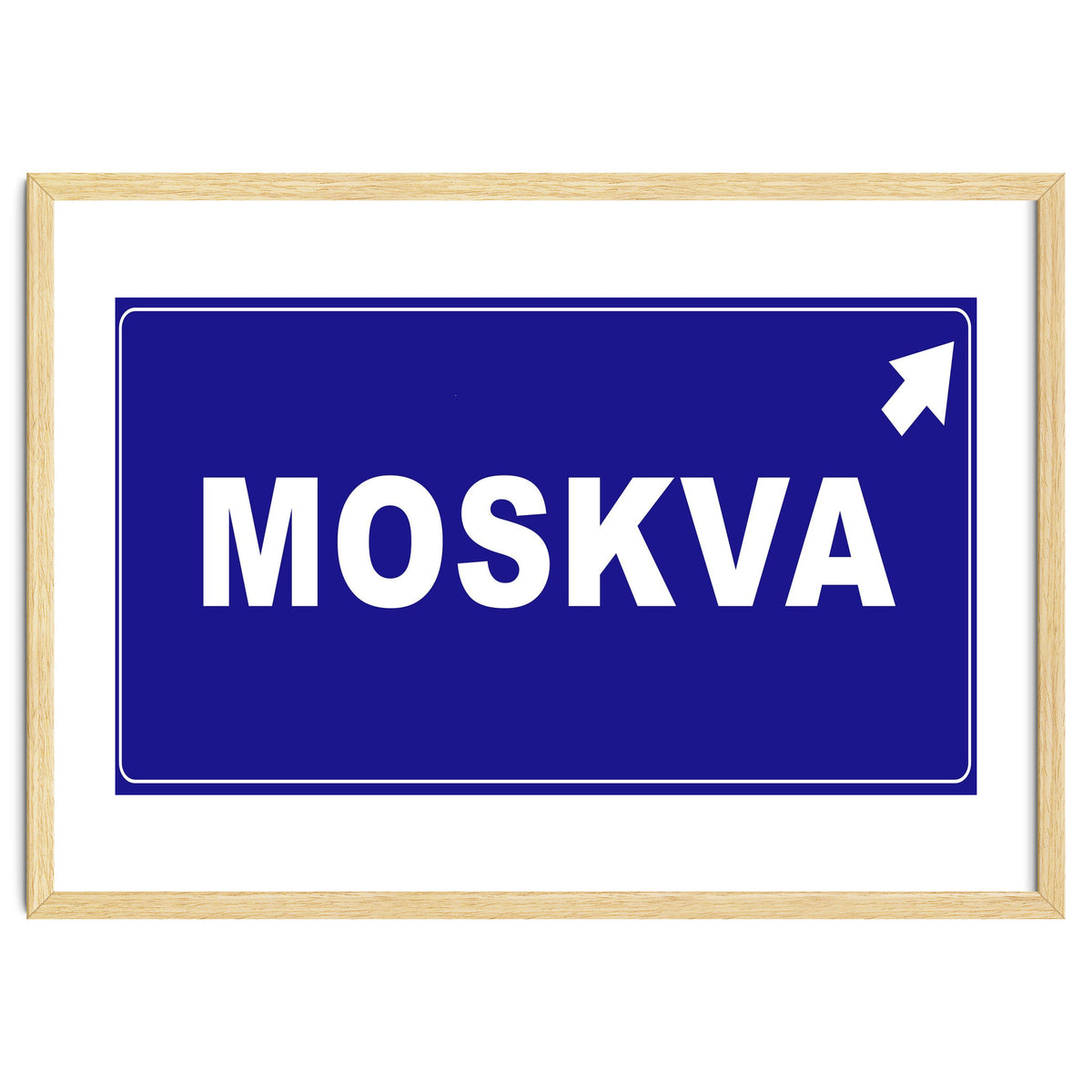 Let`s go to Moskva, Russia! Blue road sign