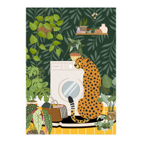 Cheetah in Tropical Laundry Room (Print Only)