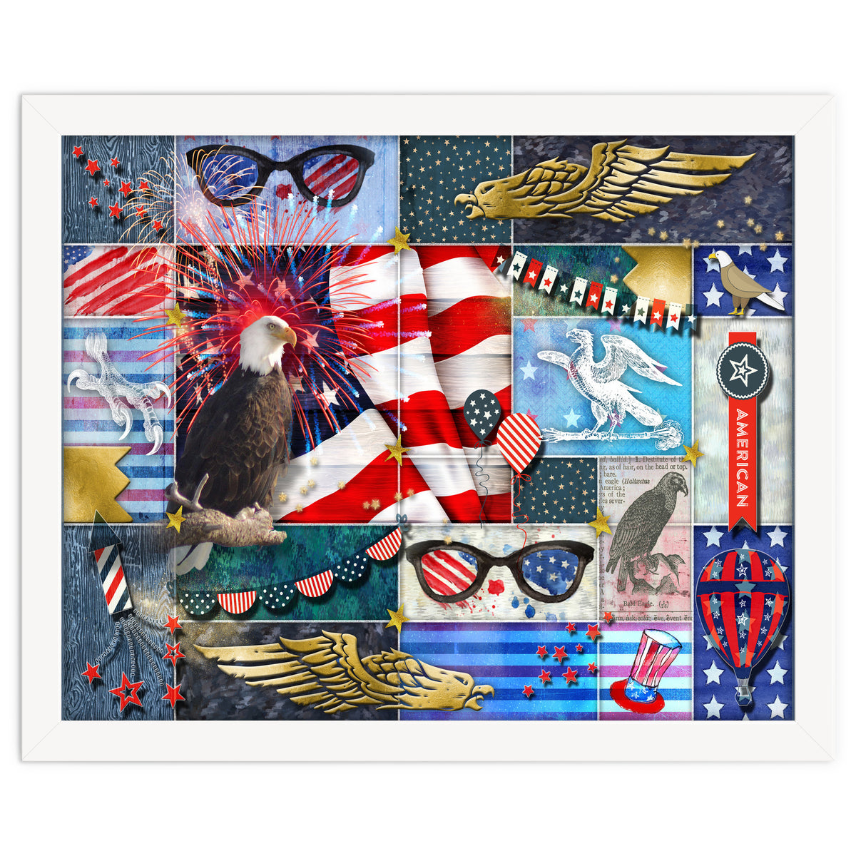 Americana Eagles Collage