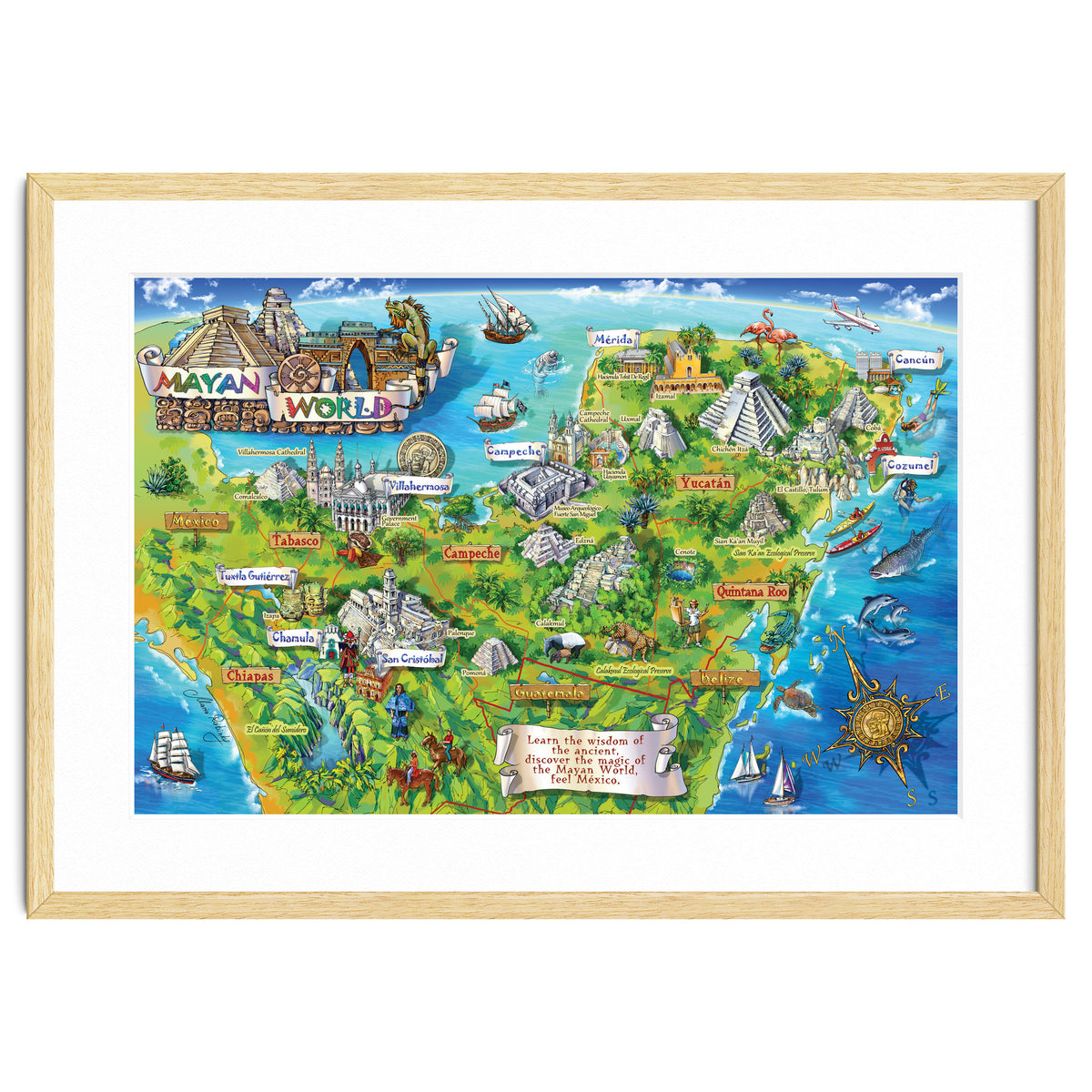 Yucatan Map Illustration