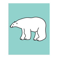 Polar Bear Pattern On a Mint Background (Print Only)