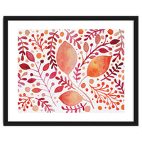 Watercolor branches and leaves - autumn palette