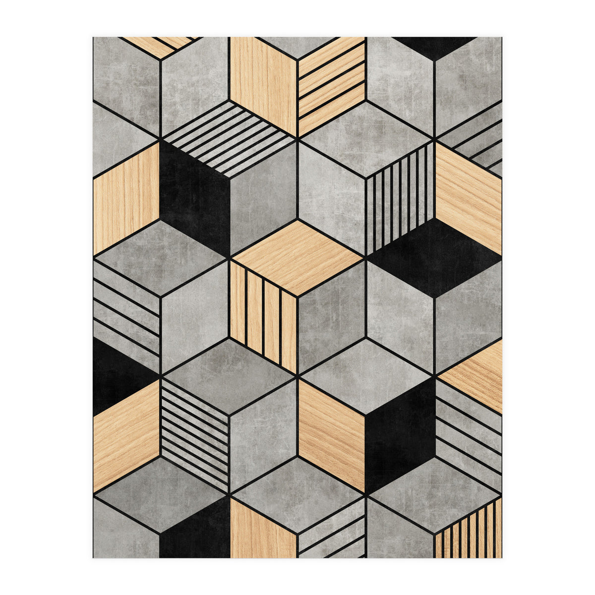 Concrete and Wood Cubes 2 (Print Only)