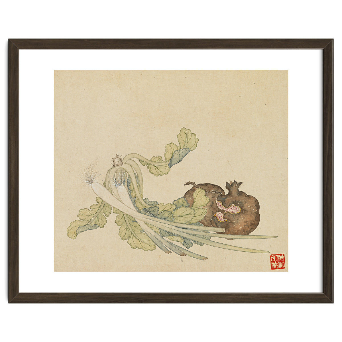 Wang Chengyu ~flowers, Vegetables, Pomegranates, Onions, Chinese Cabbage, Vegetables