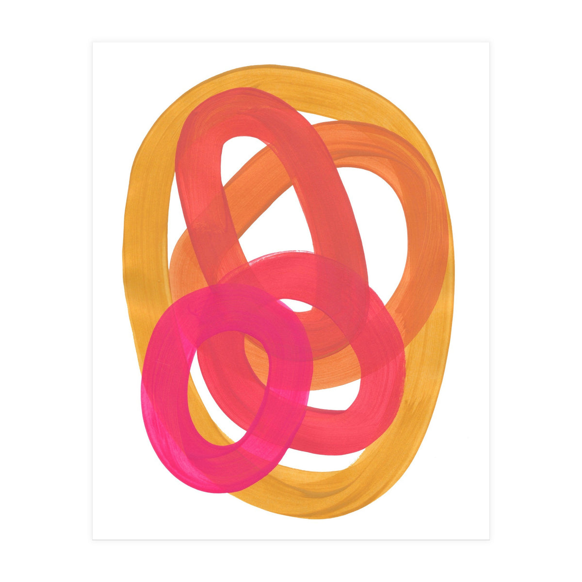 Warm Candy Colors Magenta Yellow Nesting Circles Ombre (Print Only)