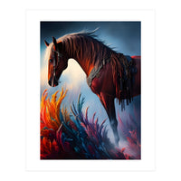Elegant Prismatic Arabian Horse Digital Art (Print Only)