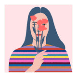 Girl With Flowers Square (Print Only) thumbnail