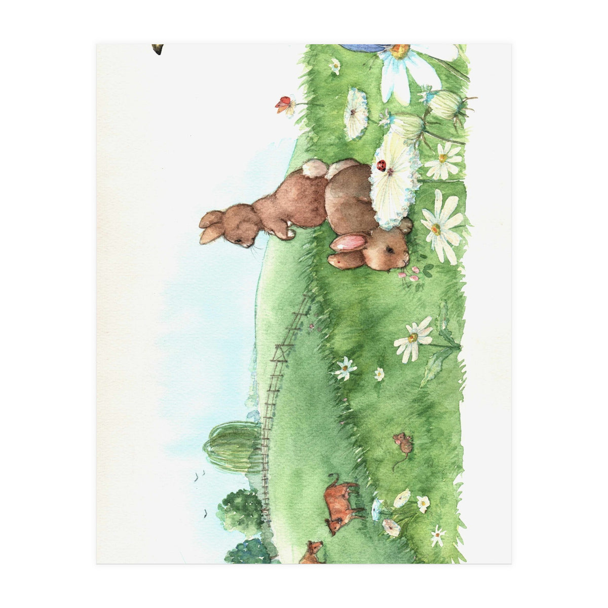 Bunnies In Field (Print Only)