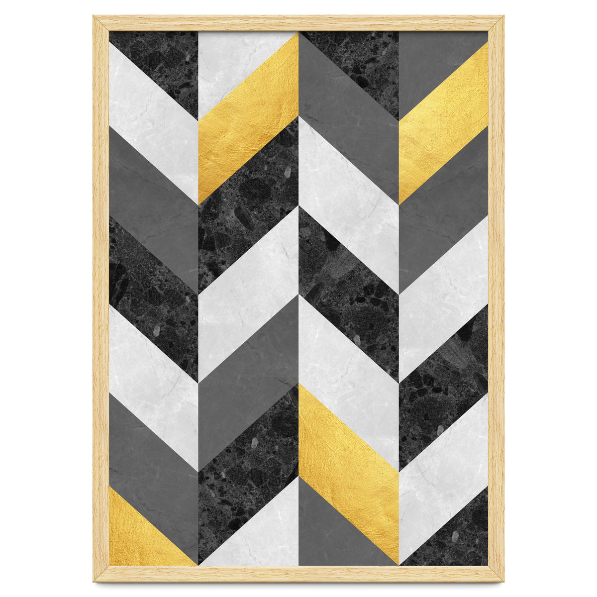 Chevron gold and marble