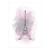 Watercolor Art Eiffel Tower | pink (Print Only)