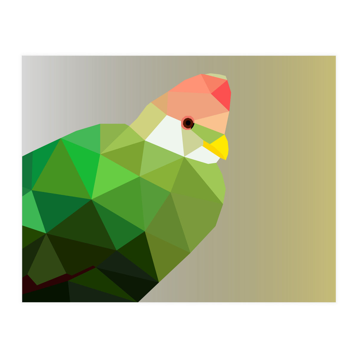 Red Crested Turaco Low Poly Art (Print Only)