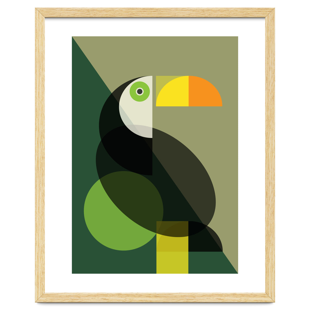 Mid Century Geometric Toucan