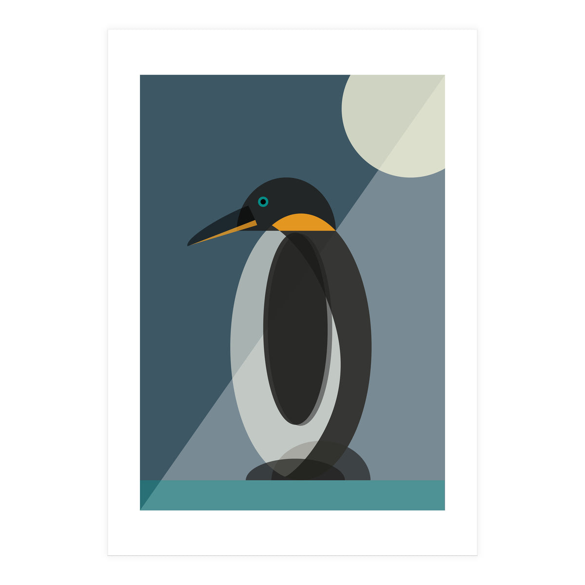 Mid Century Geometric Penguin (Print Only)