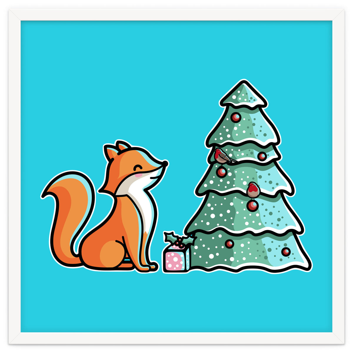 Cute Fox Christmas Tree