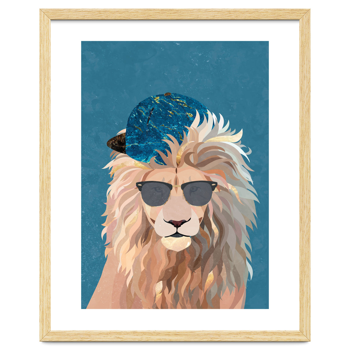 Skater Lion Portrait Blue