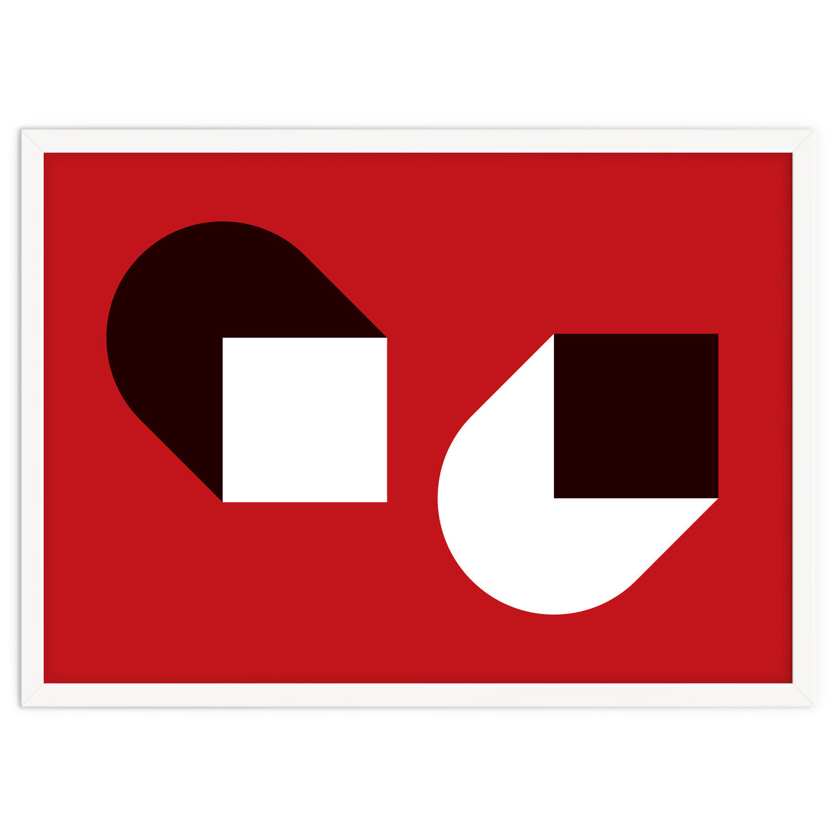 Geometric Shapes No. 38 - red, white & black