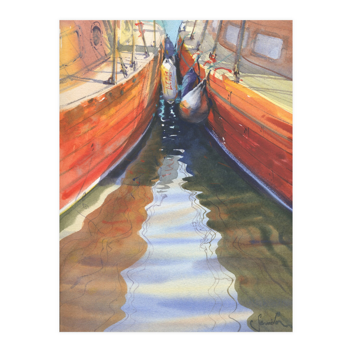 Yachts in the port (Print Only)