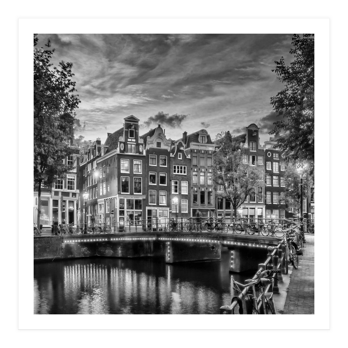 AMSTERDAM Idyllic impression from Singel | Monochrome (Print Only)