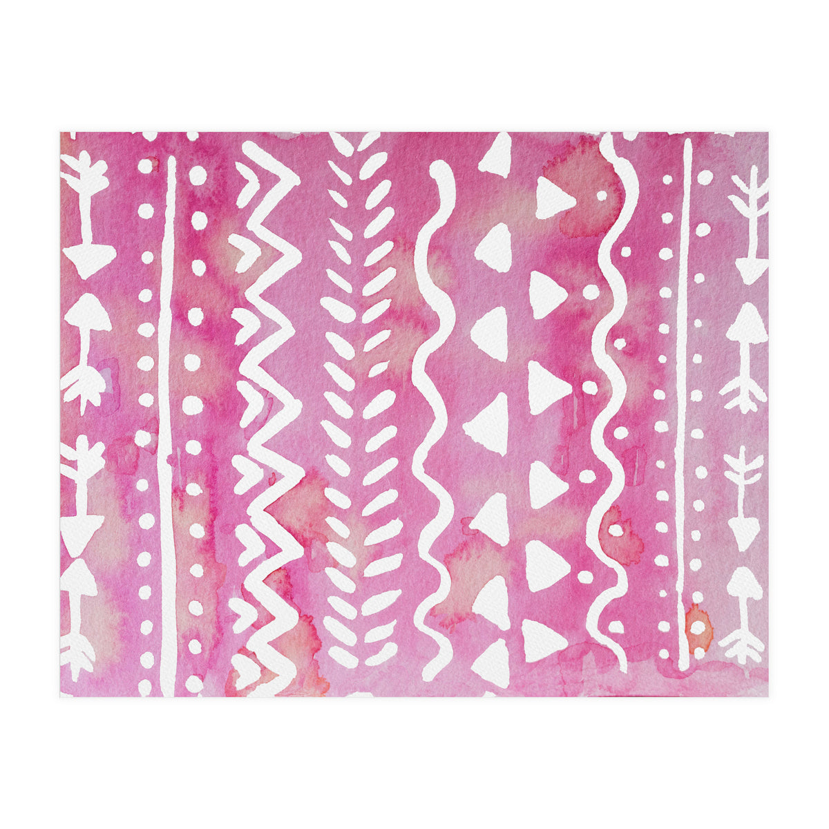 Abstract boho tribal pattern in pink (Print Only)