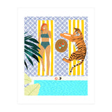 How To Vacay With Your Tiger, Human Animal Connection Illustration, Tropical Travel Morocco Painting (Print Only) thumbnail