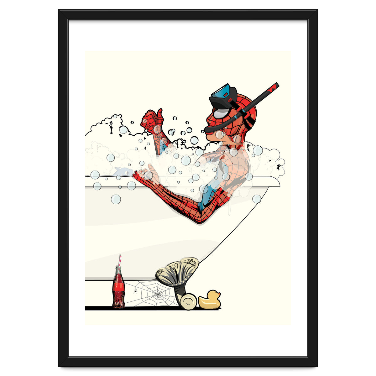 Spiderman in the Bath, funny Bathroom Humour