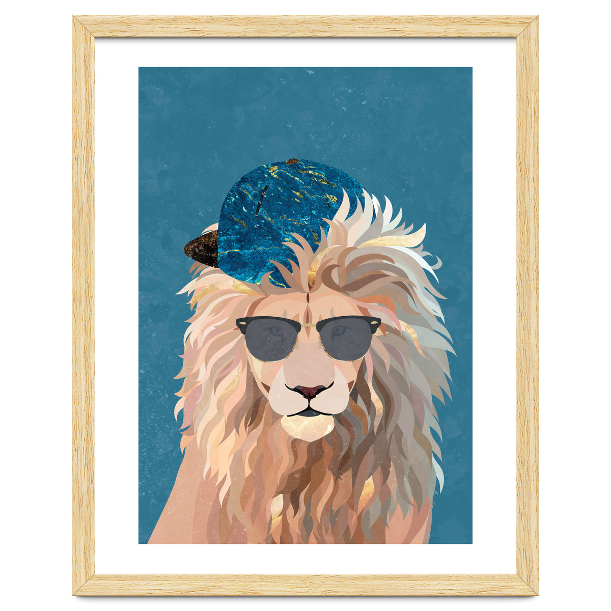 Skater Lion Portrait Blue