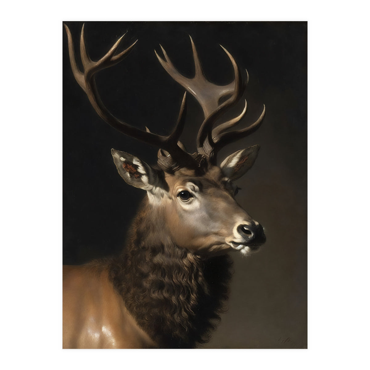 Stag Classical Oil Painting (Print Only)