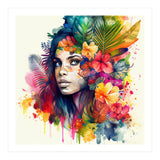 Watercolor Tropical Woman #17 (Print Only) thumbnail