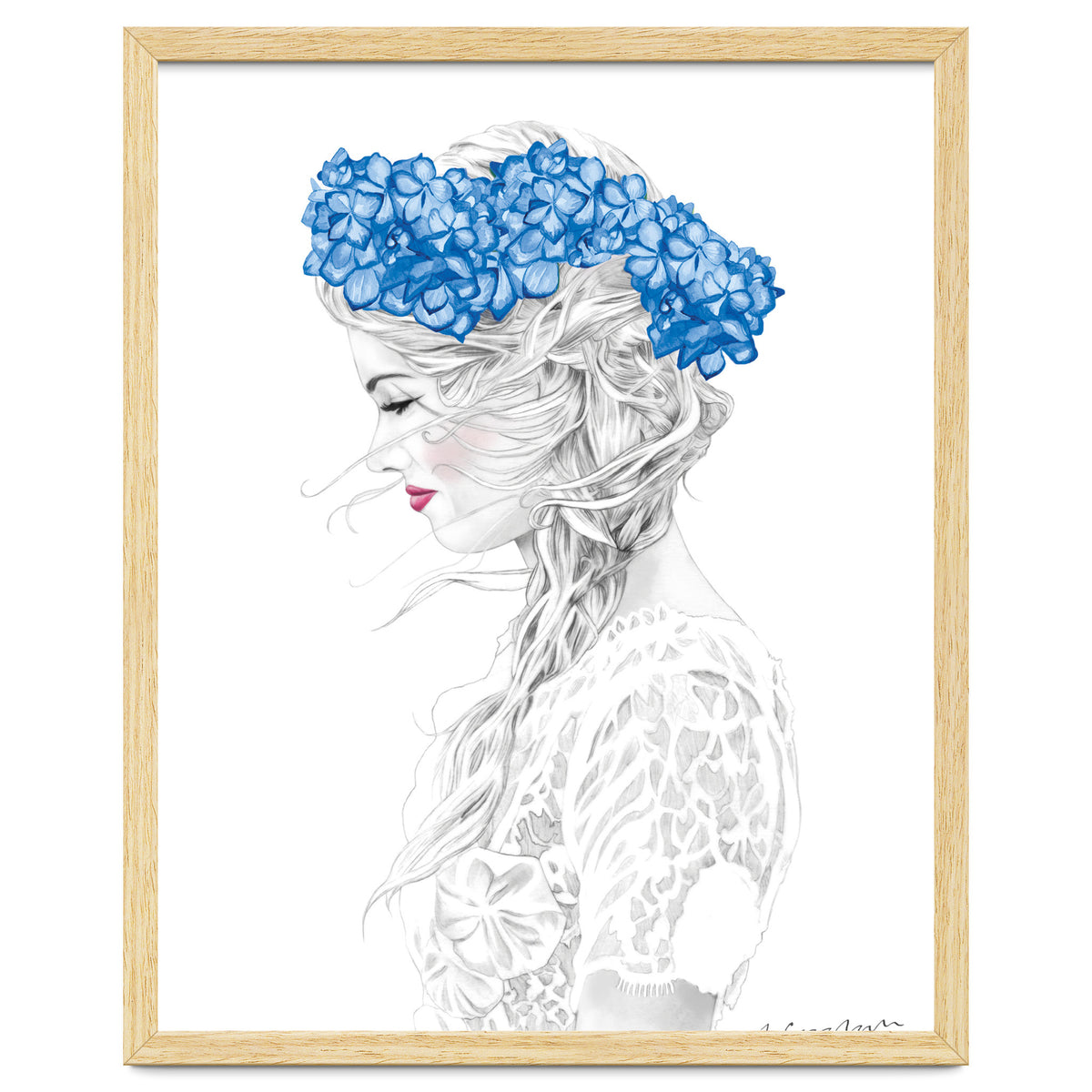 Blue Hydrangea Girl