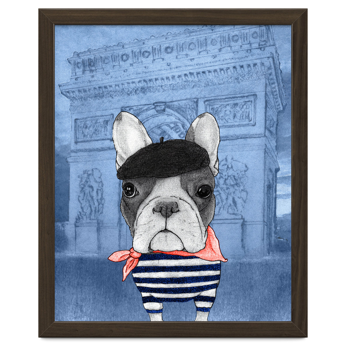 French Bulldog With Arc De Triomphe