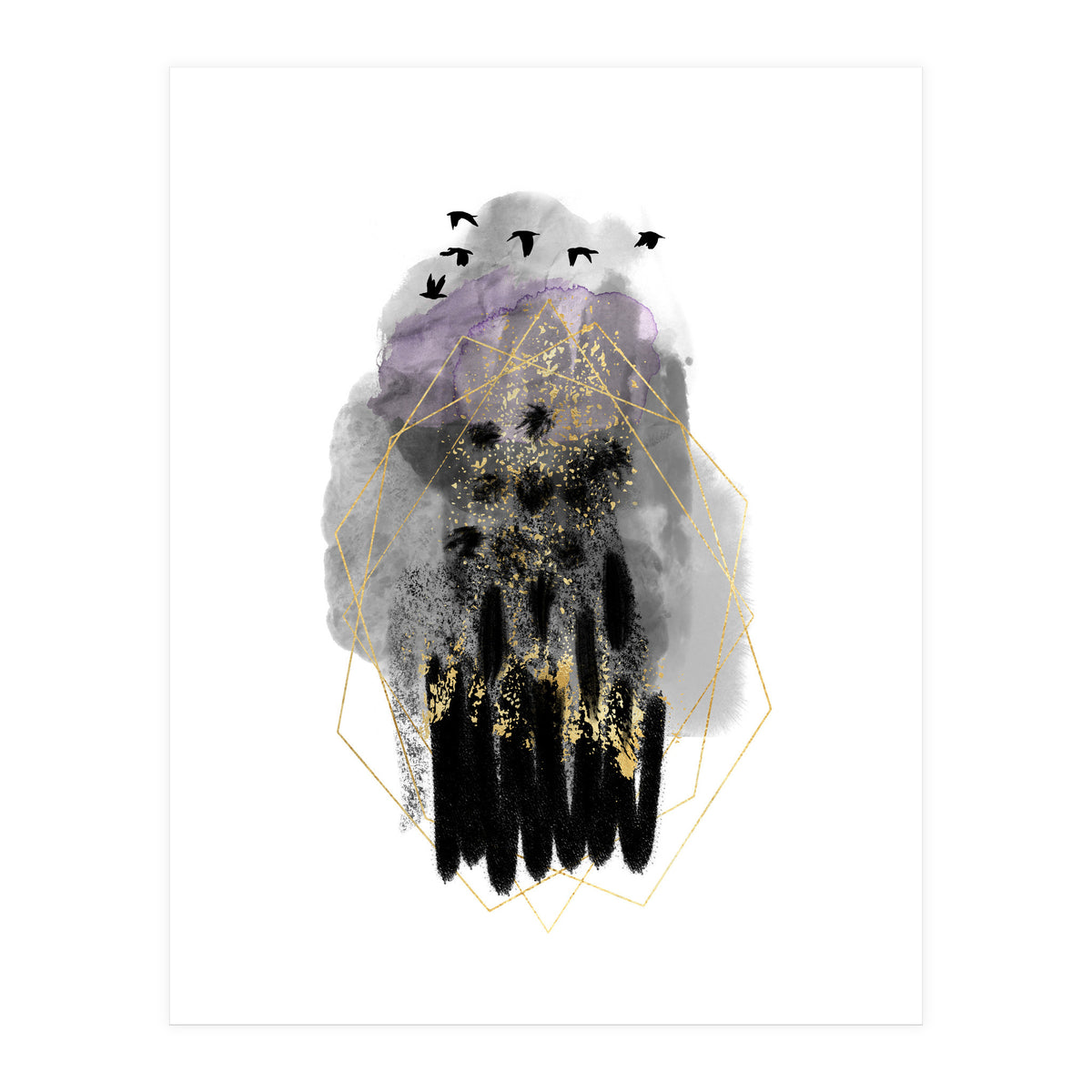 Abstract watercolour calm before the storm (Print Only)