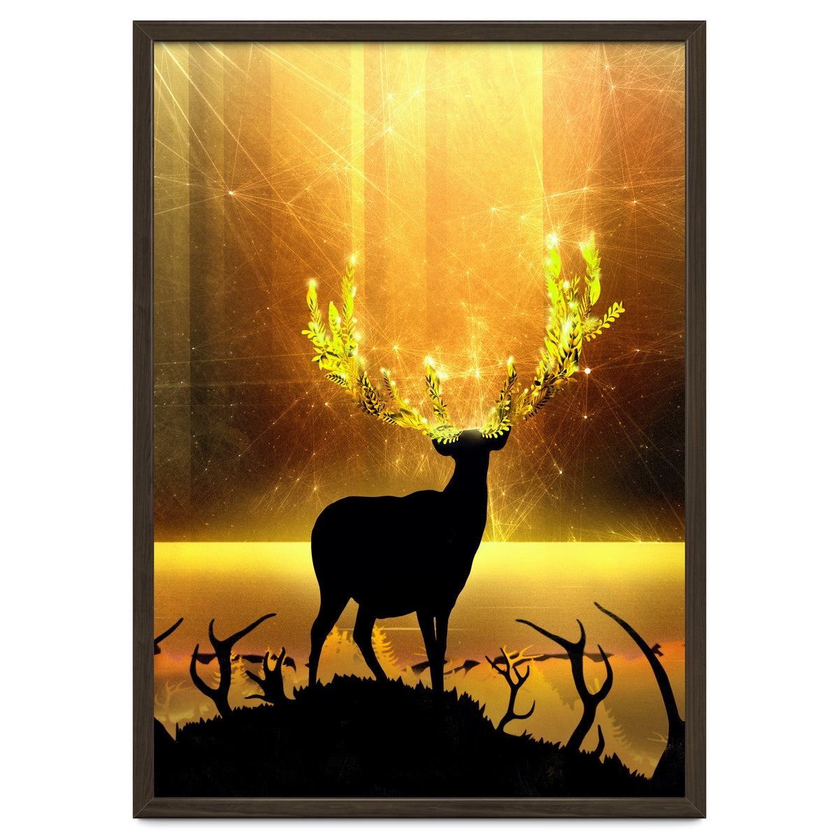 Greenery Deer Golden Sun