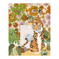 Tiger in Groovy Laundry Room (Print Only)