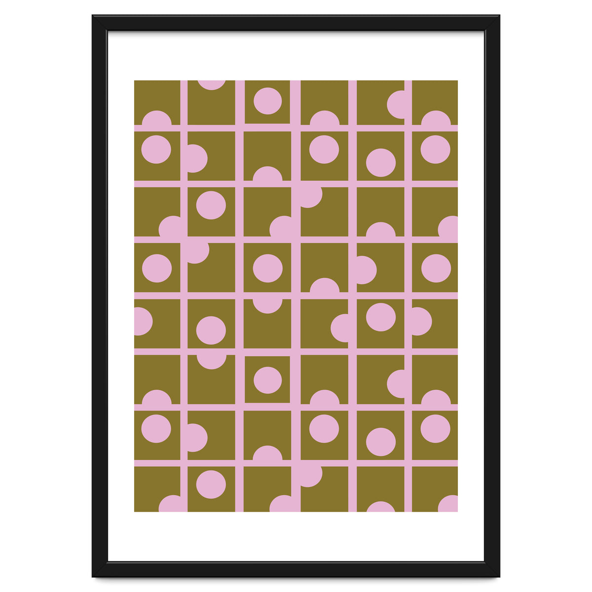 Pink Retro Circles Pattern