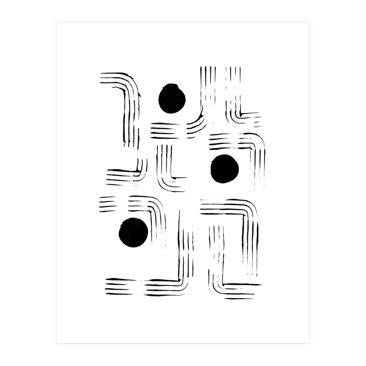 Mid-Century Modern Monochrome Print #1 (Print Only)