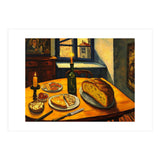 Table Setting of Bread and Cheese Oil Painting (Print Only) thumbnail