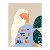 What A Time To Be Alive | Blonde Woman with a Positive Mindset Gratitude & Good Vibes | Fun Tropical (Print Only) thumbnail