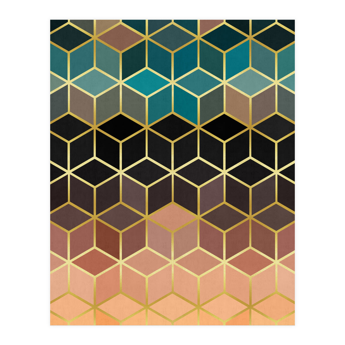 Colorful and golden pattern III (Print Only)