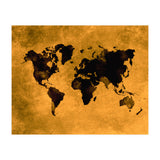 World Map black and yellow digital art (Print Only) thumbnail