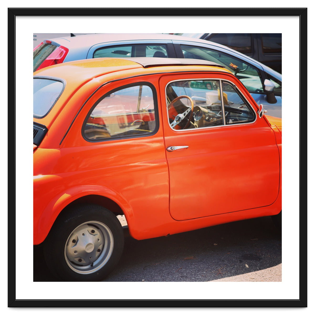 Classic orange Fiat 500